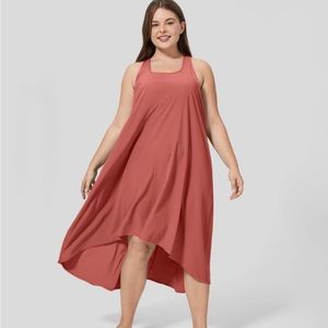 HALARA Breezeful Racerback Side Pocket High Low Flowy Midi QuickDry Casual Dress